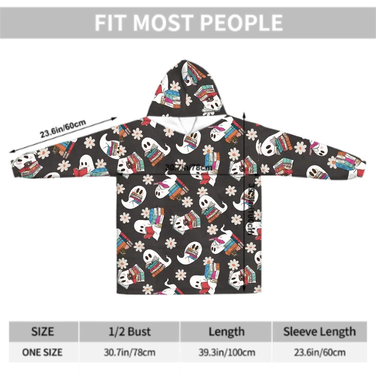 Booooooks Adult Blanket Hoodie please read description reader gift, comfy hoodie