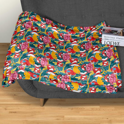 Magikarp Fleece Blanket Home Decor Throw Blanket Tropical Blanket Cute Baby Blanket Magikarp Blanket Gifts