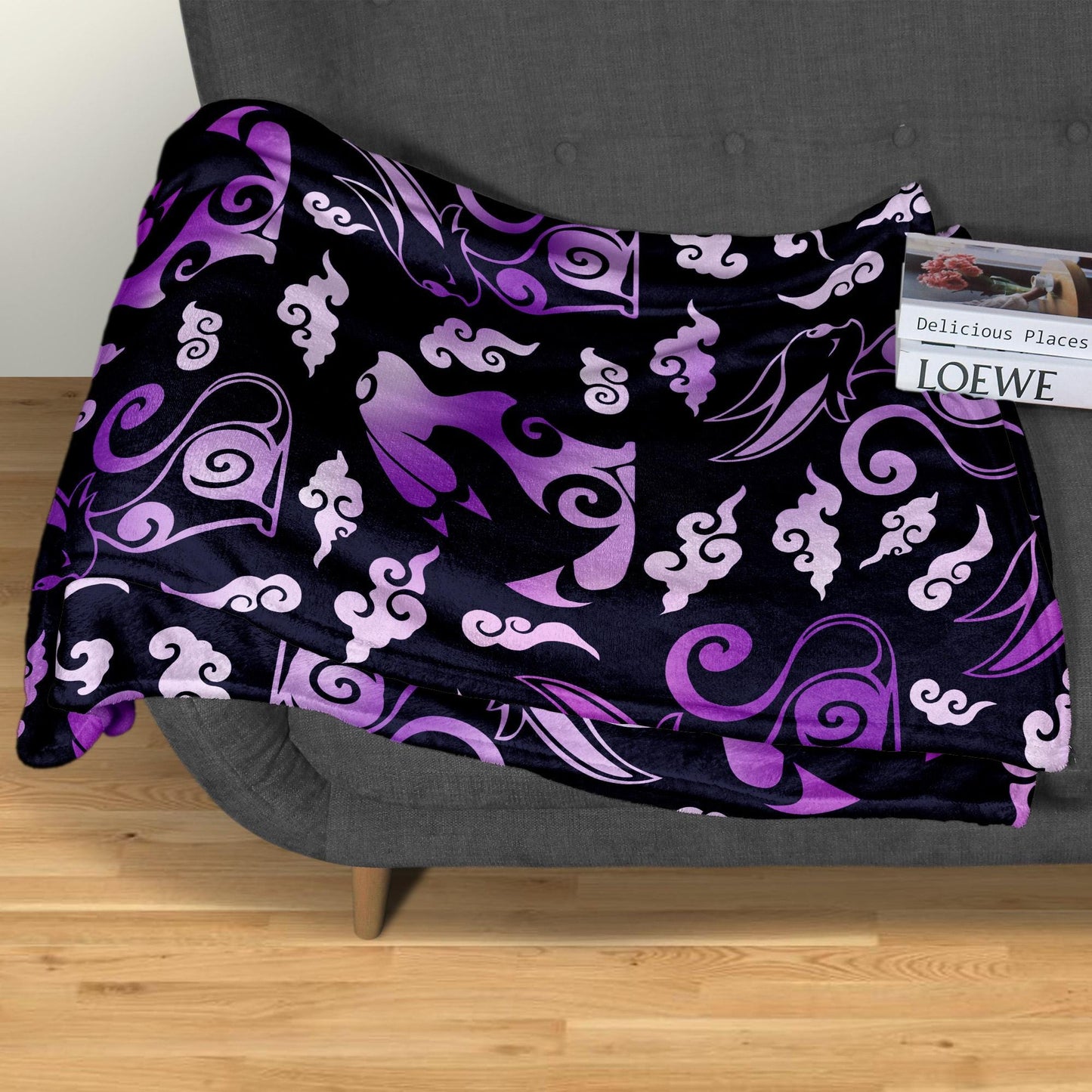 Umbreon Espeon Fleece Blanket, Cozy Cotton Blanket for Birthday, Christmas, Halloween, Home Decor Throw Blanket, Umbreon Blanket Gifts