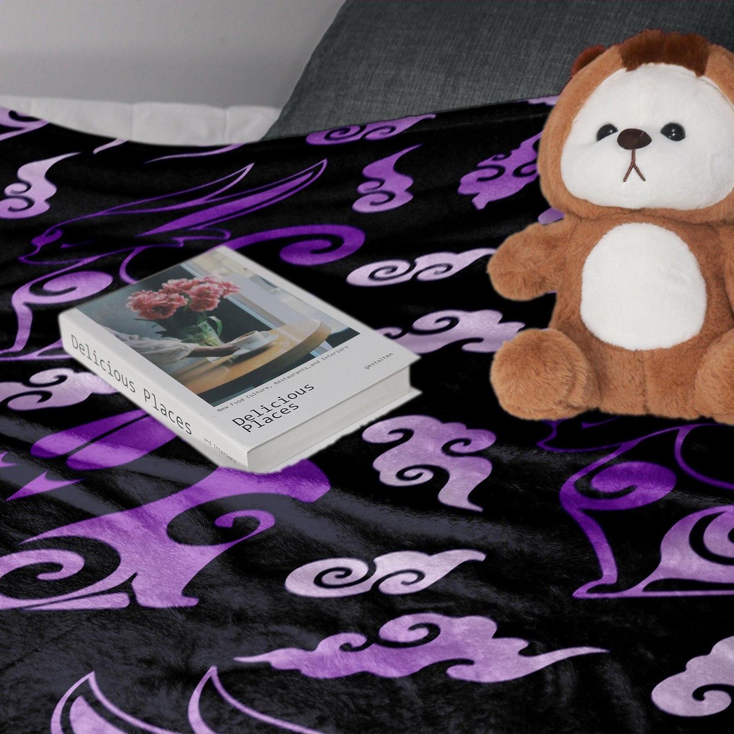 Umbreon Espeon Fleece Blanket, Cozy Cotton Blanket for Birthday, Christmas, Halloween, Home Decor Throw Blanket, Umbreon Blanket Gifts