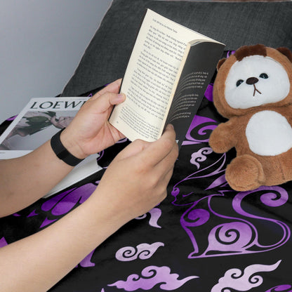 Umbreon Espeon Fleece Blanket, Cozy Cotton Blanket for Birthday, Christmas, Halloween, Home Decor Throw Blanket, Umbreon Blanket Gifts