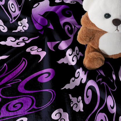 Umbreon Espeon Fleece Blanket, Cozy Cotton Blanket for Birthday, Christmas, Halloween, Home Decor Throw Blanket, Umbreon Blanket Gifts