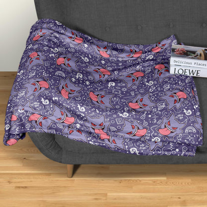 Gengar Fleece Blanket Home Decor Throw Blanket Bedroom Decor Baby Blanket Cute Ghost Gengar Blanket Gifts