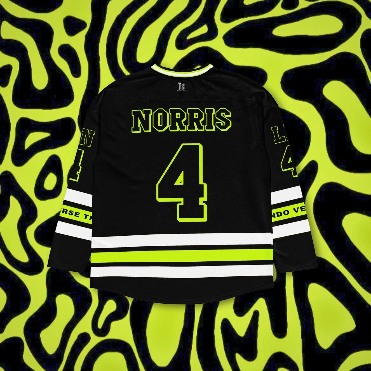 Racing-Inspired Oversized Jersey, Streetwear Racing Hockey Jersey with Vibrant #4 Graphics