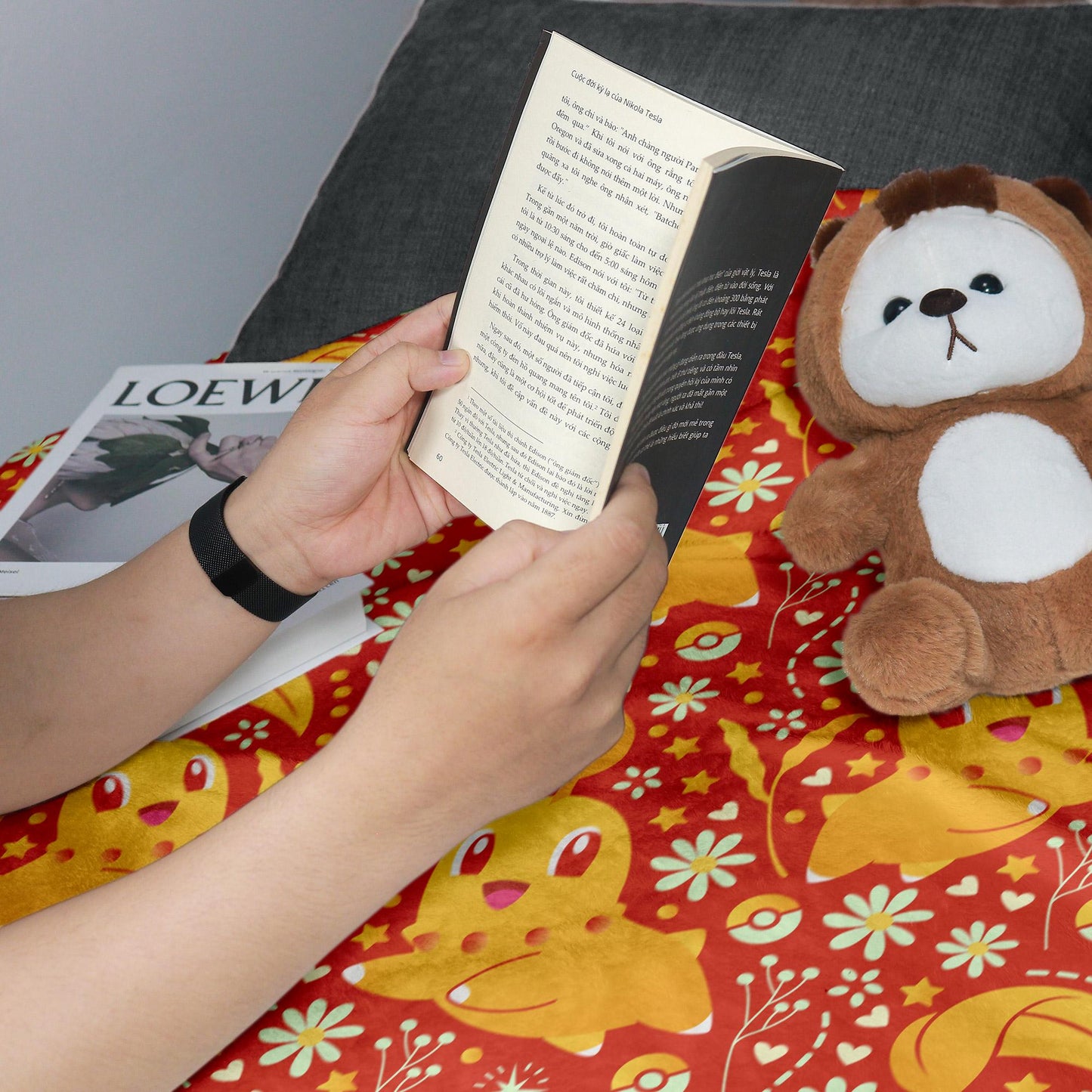 Chikorita Fleece Blanket Home Decor Throw Blanket Bedroom Decor Baby Blanket Cute Chikorita Blanket Gifts