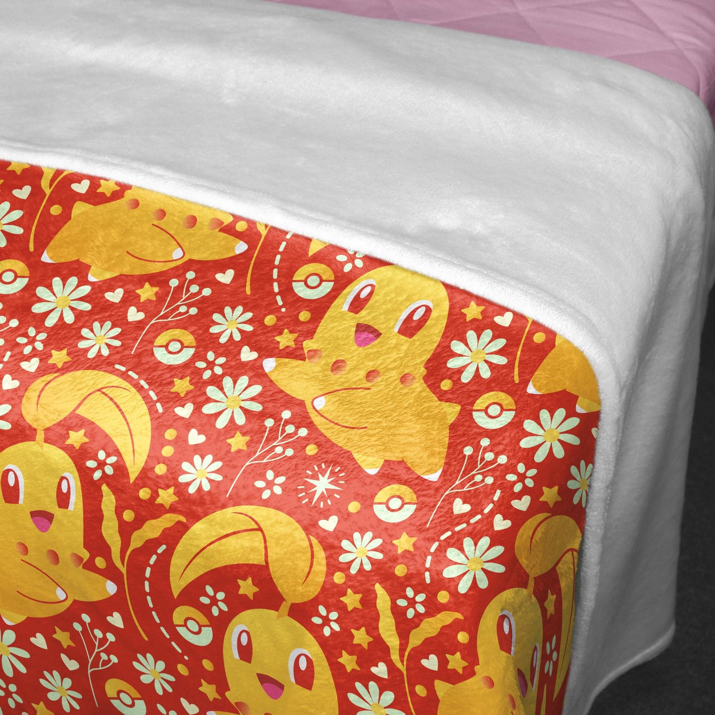 Chikorita Fleece Blanket Home Decor Throw Blanket Bedroom Decor Baby Blanket Cute Chikorita Blanket Gifts