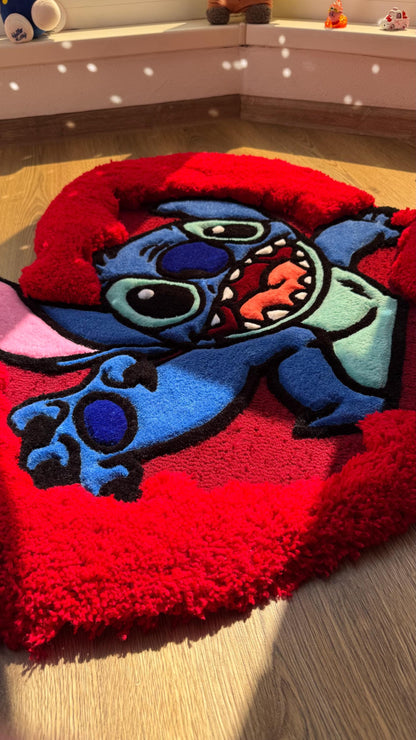 Puffy Heart Tufted Rug – Custom Handmade Cartoon Carpet, Love Cute Decor, Puffy Soft Rug for Anime Room Aesthetic or Gift | 2.7ft