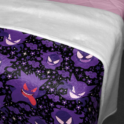 Gengar Fleece Blanket Home Decor Throw Blanket Bedroom Decor Baby Blanket Cute Ghost Cotton Blanket Gengar Blanket Gifts