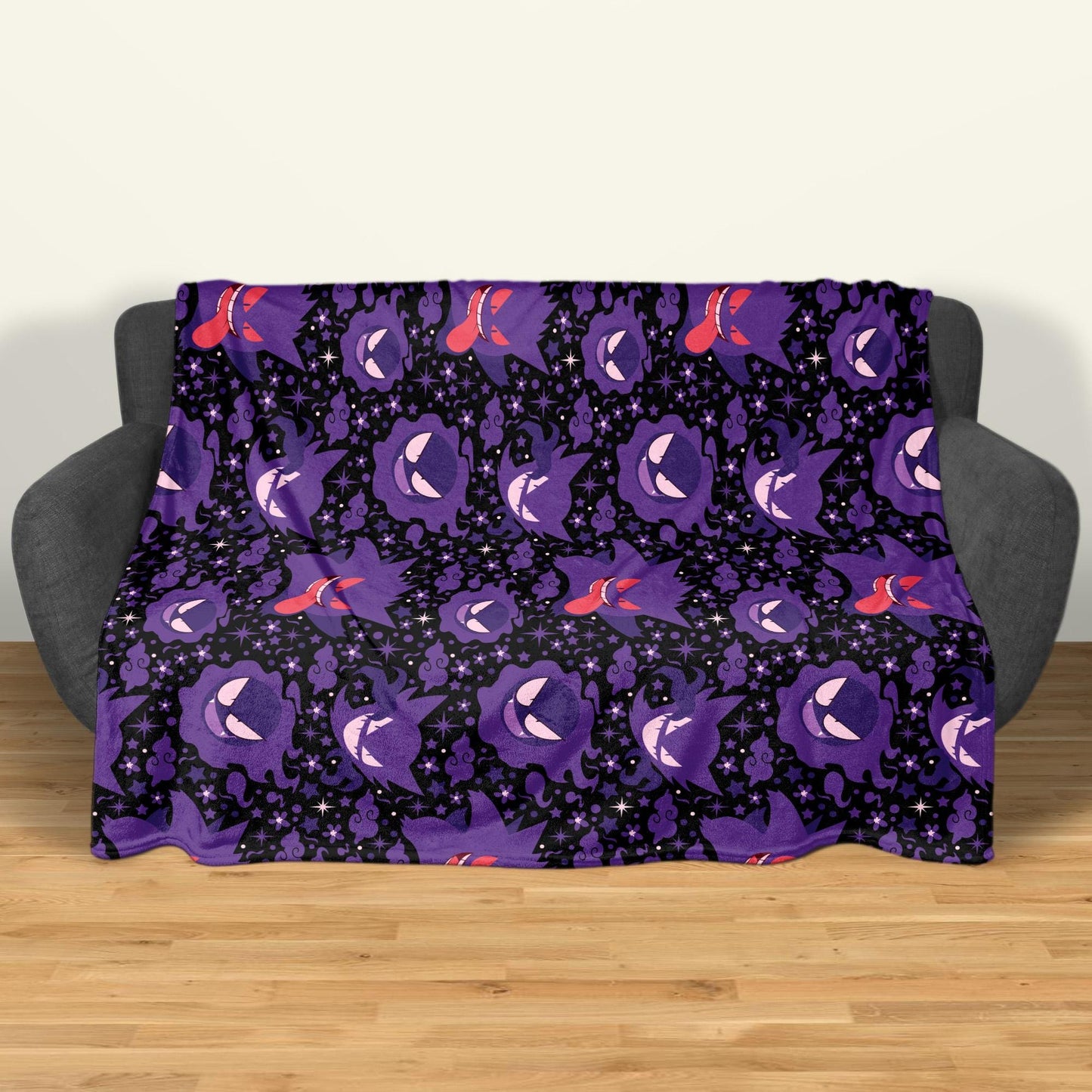 Gengar Fleece Blanket Home Decor Throw Blanket Bedroom Decor Baby Blanket Cute Ghost Cotton Blanket Gengar Blanket Gifts