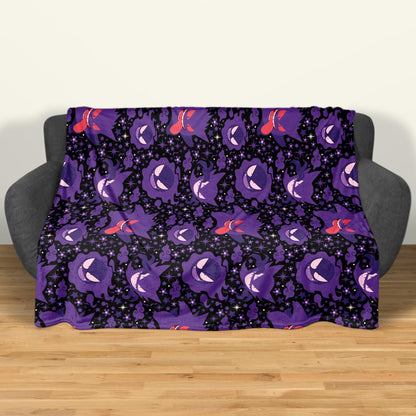 Gengar Fleece Blanket Home Decor Throw Blanket Bedroom Decor Baby Blanket Cute Ghost Cotton Blanket Gengar Blanket Gifts