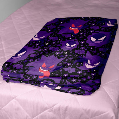 Gengar Fleece Blanket Home Decor Throw Blanket Bedroom Decor Baby Blanket Cute Ghost Cotton Blanket Gengar Blanket Gifts