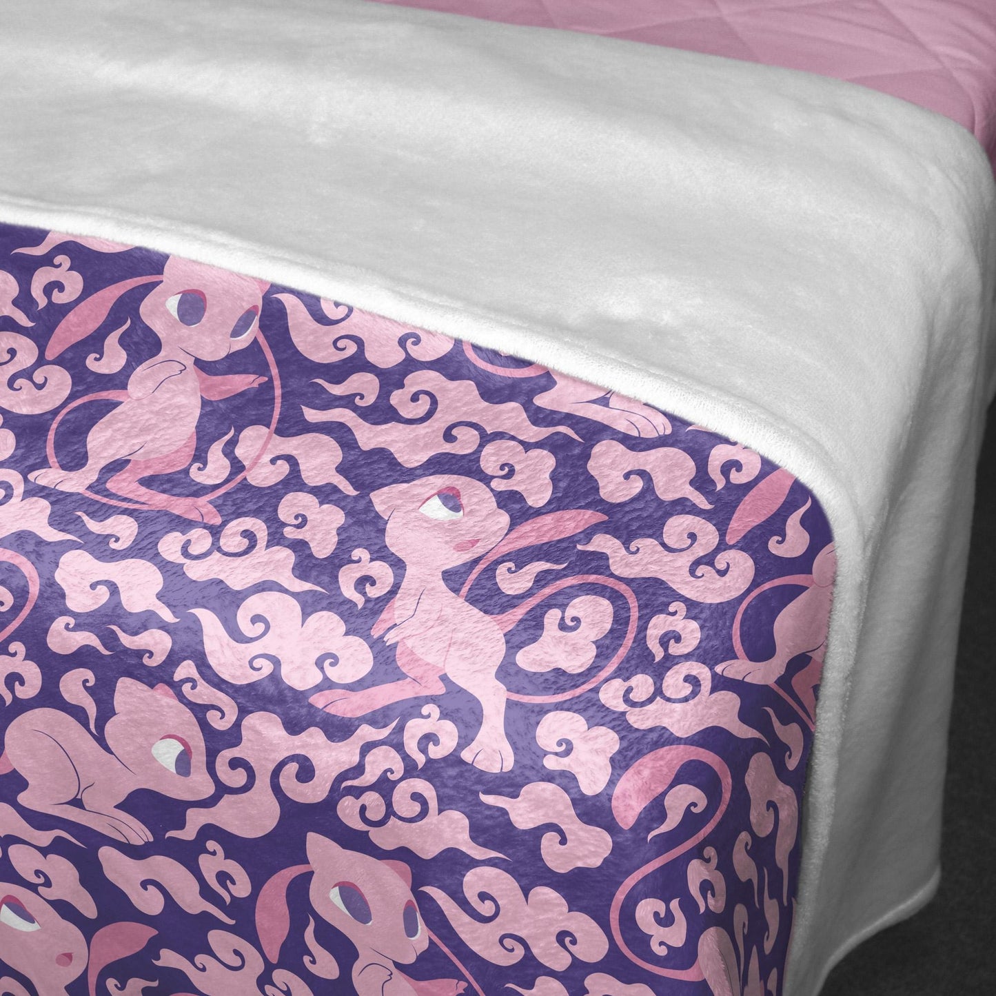 Mew Fleece Blanket Home Decor Throw Blanket Bedroom Decor Baby Blanket Cute Ancient Mew Blanket Gifts