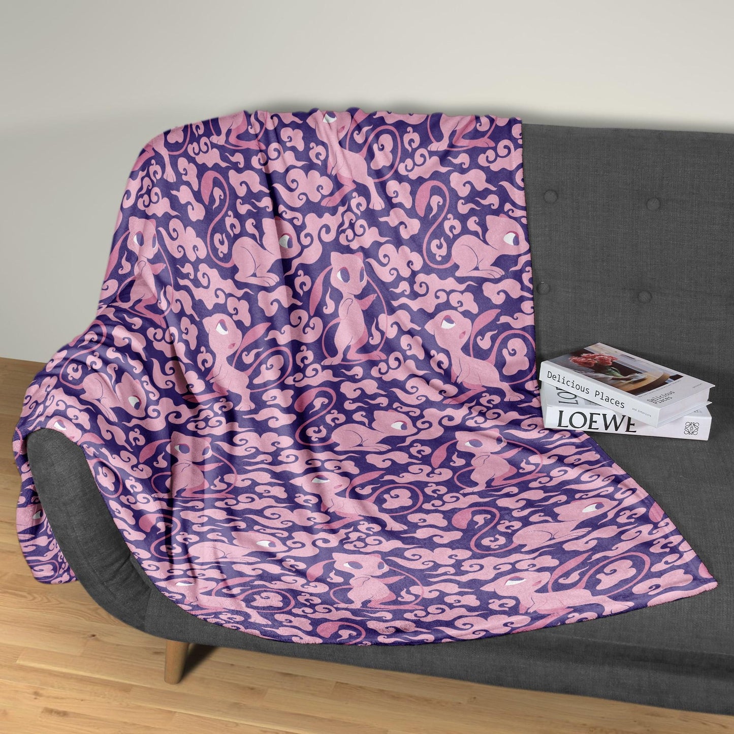 Mew Fleece Blanket Home Decor Throw Blanket Bedroom Decor Baby Blanket Cute Ancient Mew Blanket Gifts