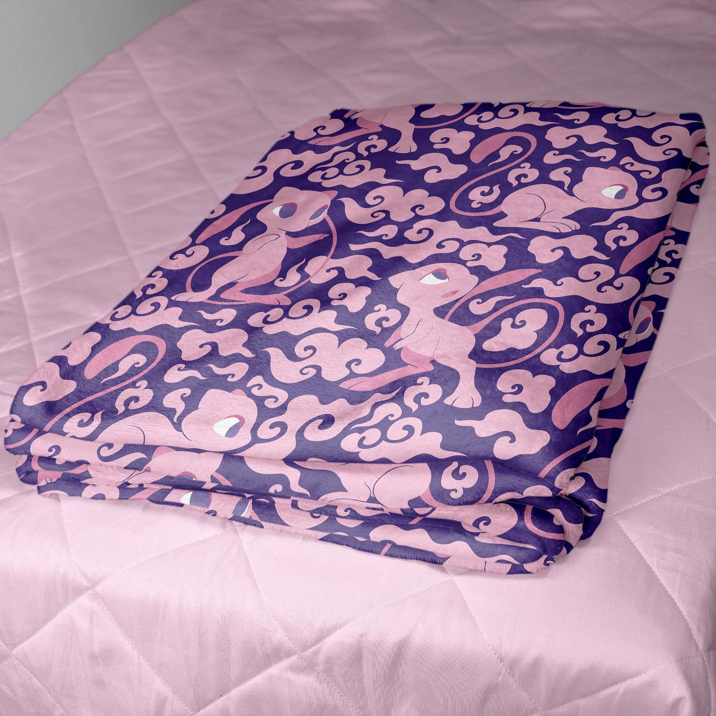 Mew Fleece Blanket Home Decor Throw Blanket Bedroom Decor Baby Blanket Cute Ancient Mew Blanket Gifts