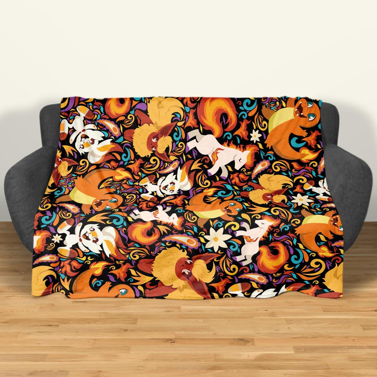 Charmander Fleece Blanket Home Decor Scorbunny Blanket Throw Blanket Cute Baby Blanket Charmander Blanket Gifts