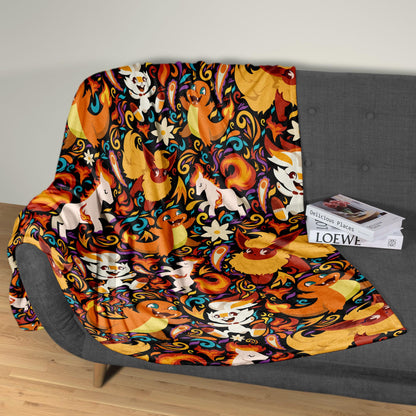 Charmander Fleece Blanket Home Decor Scorbunny Blanket Throw Blanket Cute Baby Blanket Charmander Blanket Gifts