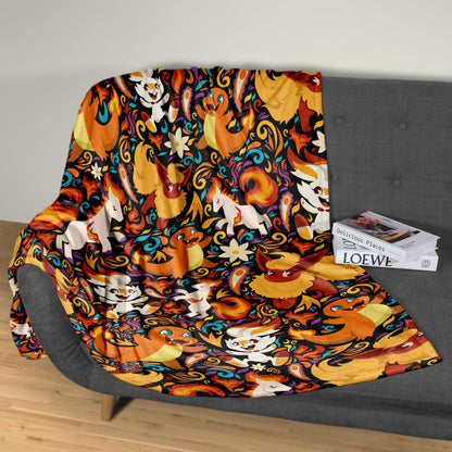 Charmander Fleece Blanket Home Decor Scorbunny Blanket Throw Blanket Cute Baby Blanket Charmander Blanket Gifts