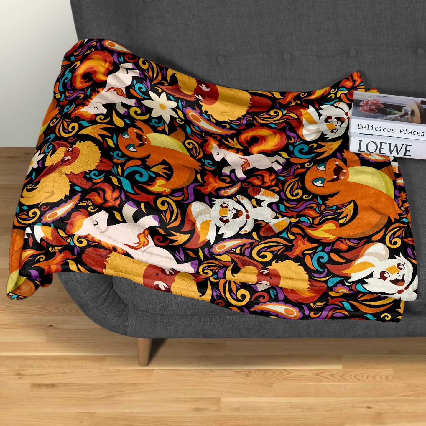 Charmander Fleece Blanket Home Decor Scorbunny Blanket Throw Blanket Cute Baby Blanket Charmander Blanket Gifts