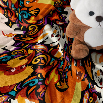 Charmander Fleece Blanket Home Decor Scorbunny Blanket Throw Blanket Cute Baby Blanket Charmander Blanket Gifts