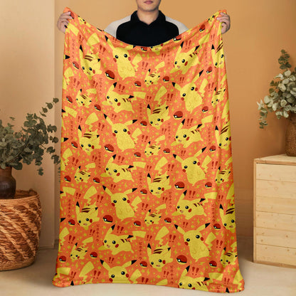Pikachu Fleece Blanket Home Decor Throw Blanket Bedroom Decor Baby Blanket Yellow Pikachu Blanket Gifts