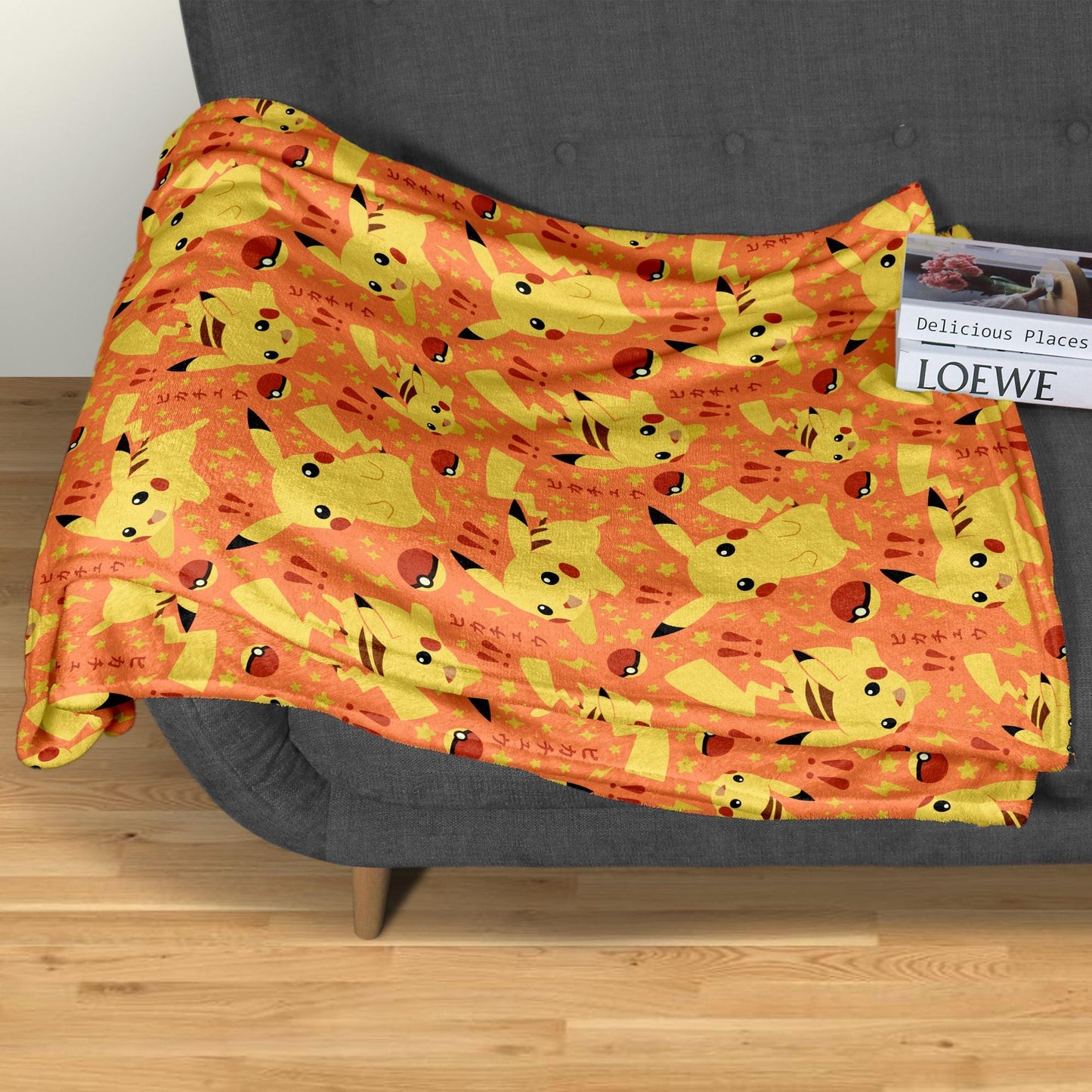 Pikachu Fleece Blanket Home Decor Throw Blanket Bedroom Decor Baby Blanket Yellow Pikachu Blanket Gifts