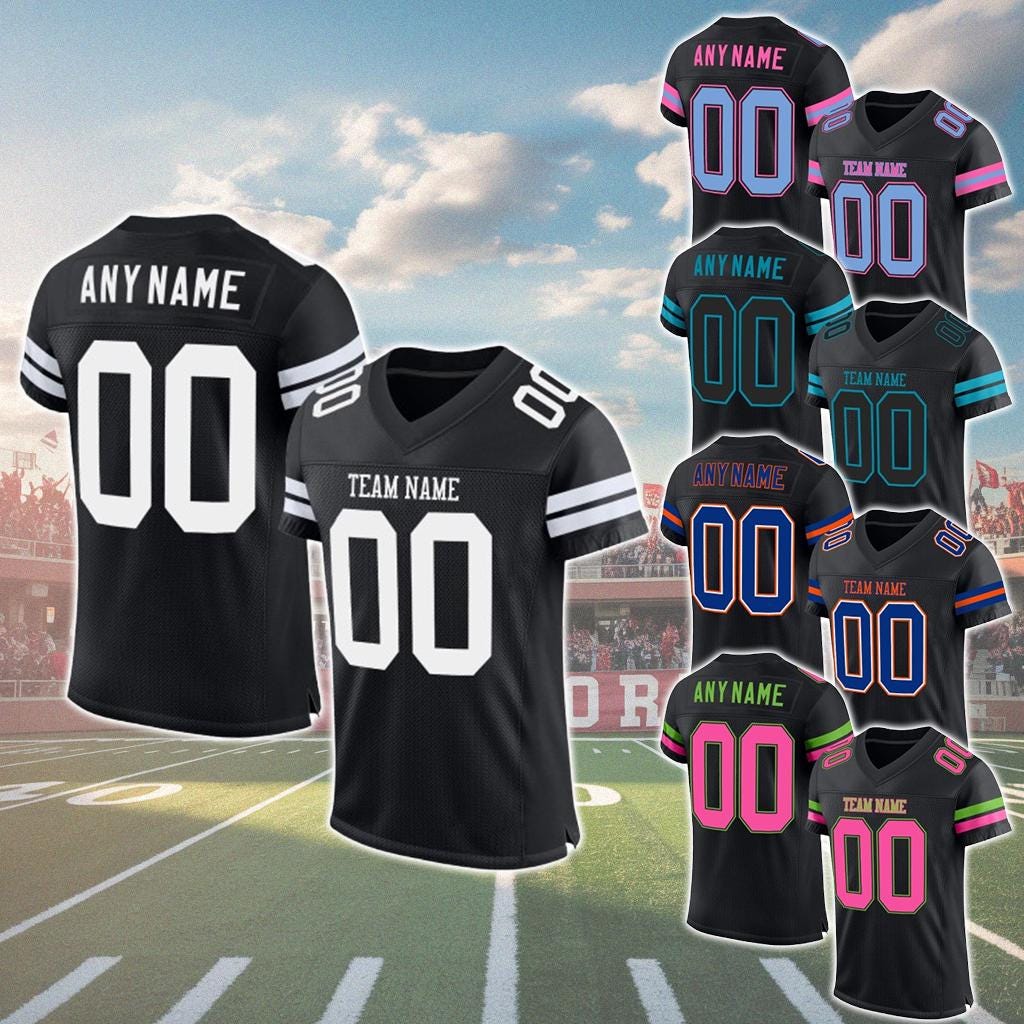 Custom Football Jersey - Personalize with Your Name and Number, High-Quality Fabric, Perfect for Team Uniforms & Fans, Game Day Outfit