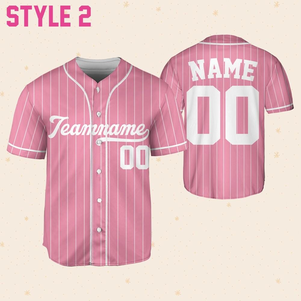 Personalized Team Name And Number Custom Baseball Jersey Pink Collection, Custom Baseball Jersey, Baseball Jersey Uniform For Baseball Fans