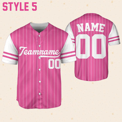 Personalized Team Name And Number Custom Baseball Jersey Pink Collection, Custom Baseball Jersey, Baseball Jersey Uniform For Baseball Fans