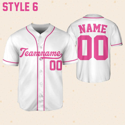 Personalized Team Name And Number Custom Baseball Jersey Pink Collection, Custom Baseball Jersey, Baseball Jersey Uniform For Baseball Fans
