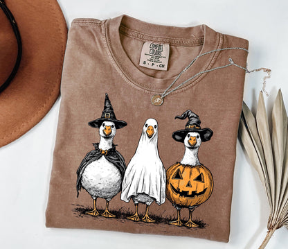 Comfort Colors® Spooky Goose Shirt, Funny Halloween Goose Shirt, Goose in Halloween Costumes Shirt, Cute Horror Shirt, Spooky Goose