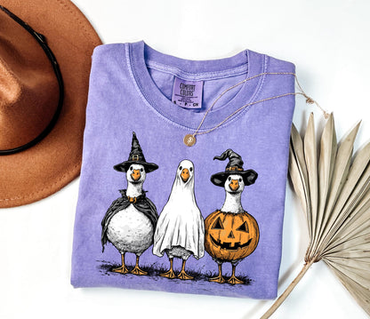 Comfort Colors® Spooky Goose Shirt, Funny Halloween Goose Shirt, Goose in Halloween Costumes Shirt, Cute Horror Shirt, Spooky Goose