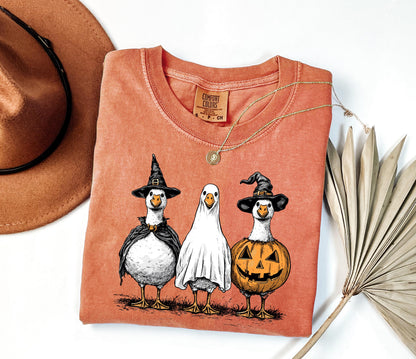 Comfort Colors® Spooky Goose Shirt, Funny Halloween Goose Shirt, Goose in Halloween Costumes Shirt, Cute Horror Shirt, Spooky Goose