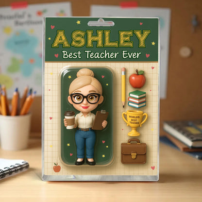 Personalized Appreciation Teacher Gift, Custom Teacher Action Figure Acrylic Block, Back To School Gift For Teacher, Best Teacher Ever Gift