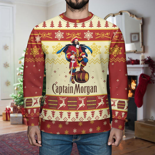 Christmas Captain Morgan Ugly Sweater, Captain Morgan Shirt, Rum Xmas Sweater, Captain Morgan Christmas Sweater, Drinking Lover Gift