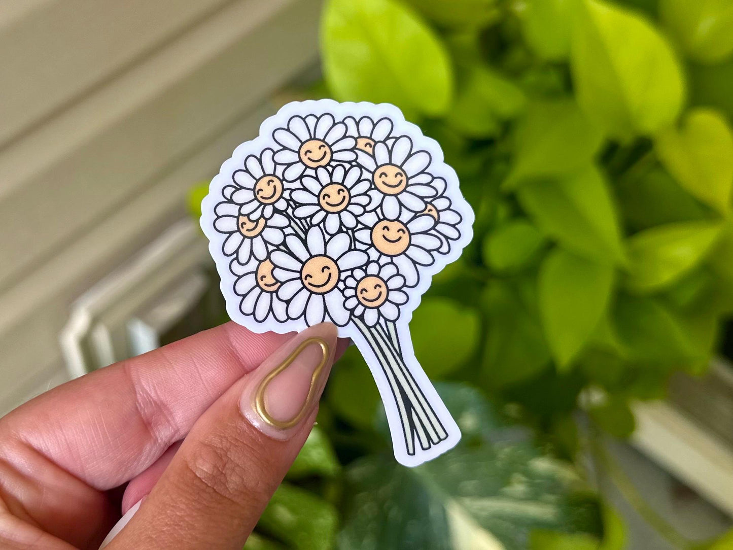 Happy Flowers Waterproof Sticker, Mental Health Stickers, Handdrawn Art, Bestfriend Gifts, Positivity, Hippy, Summer Wildflowers