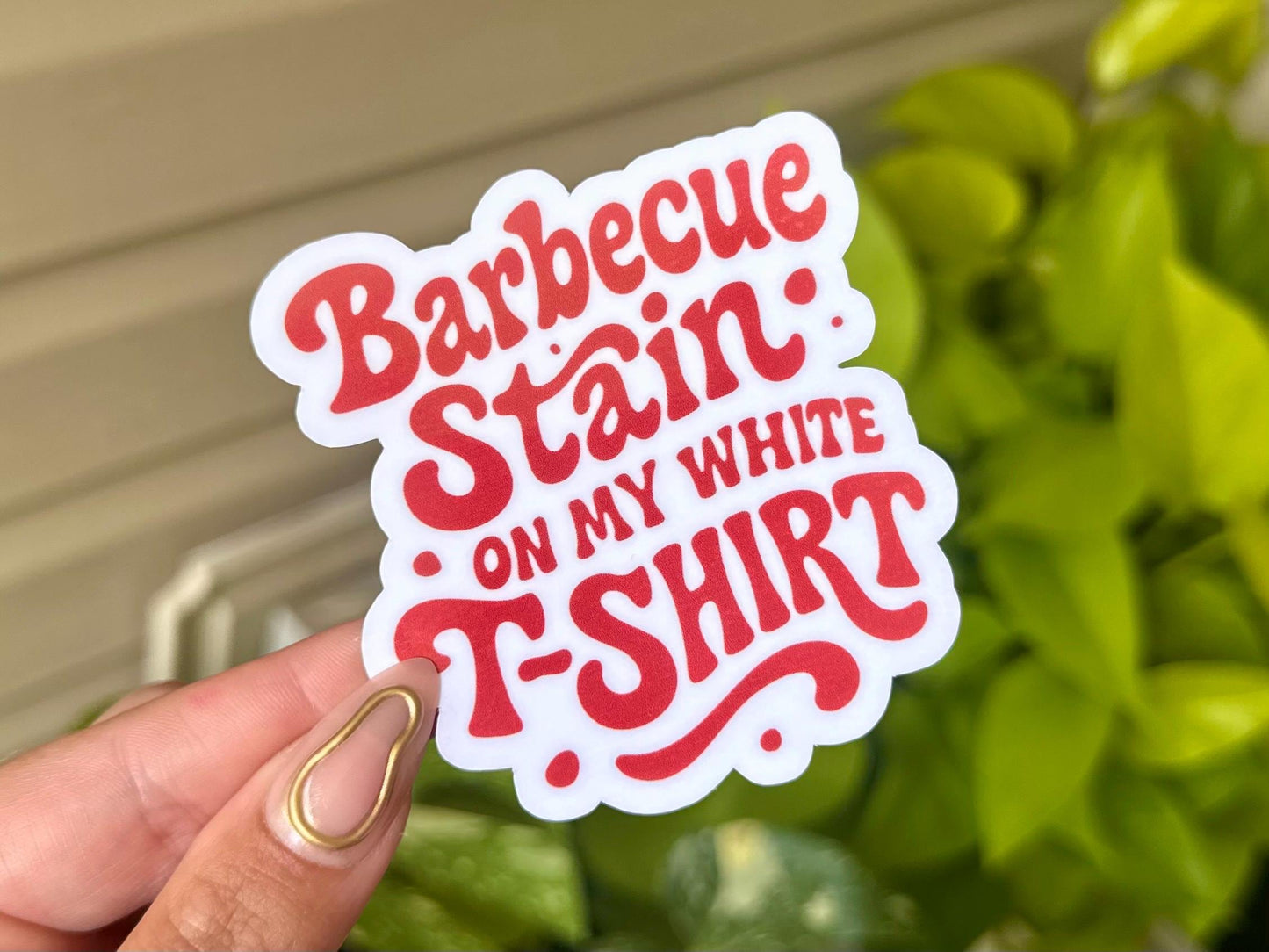 Barbecue Stain Waterproof Sticker, Handdrawn Art, Bestfriend Gifts, Positivity, Patriotic, Independence Day, Funny American Gifts
