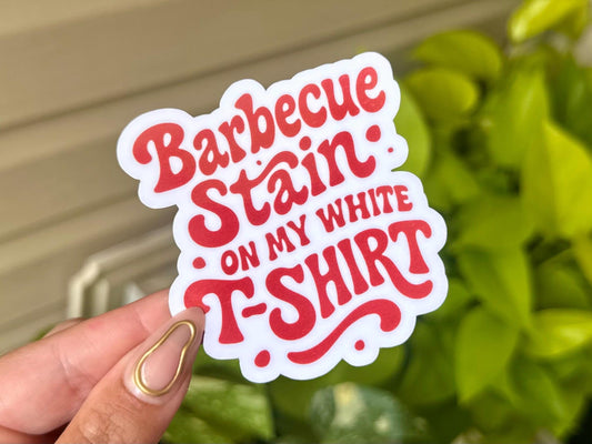 Barbecue Stain Waterproof Sticker, Handdrawn Art, Bestfriend Gifts, Positivity, Patriotic, Independence Day, Funny American Gifts