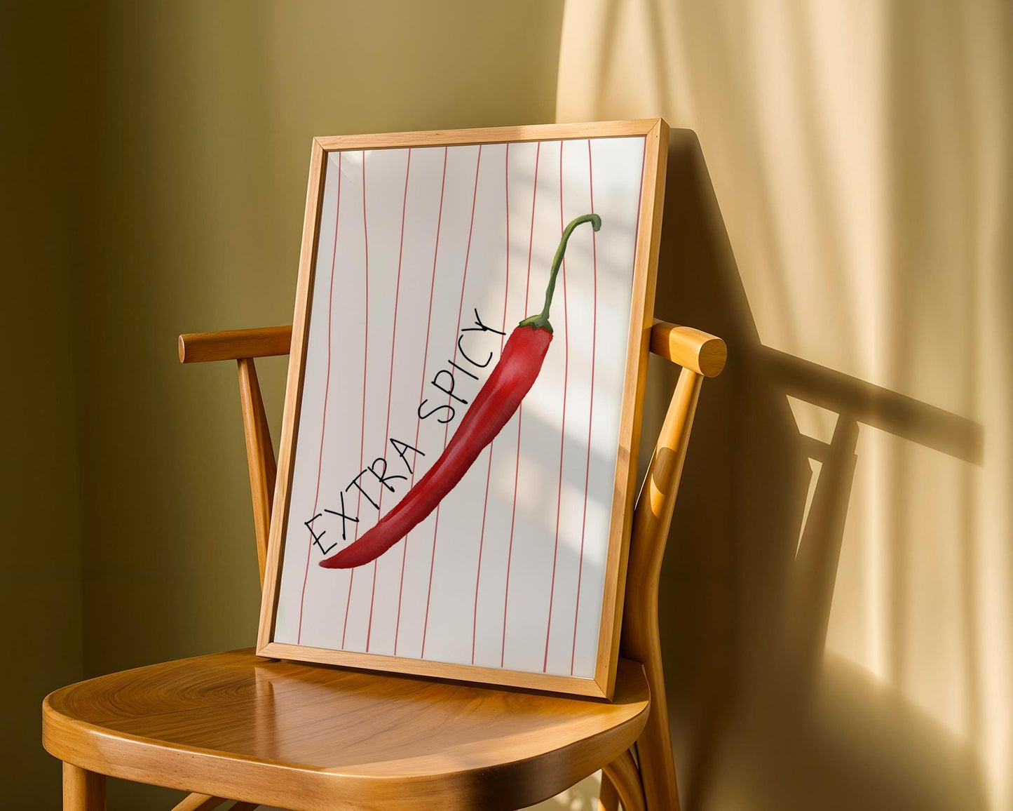 Extra Spicy Chili Pepper Print: Bold Kitchen Wall Art