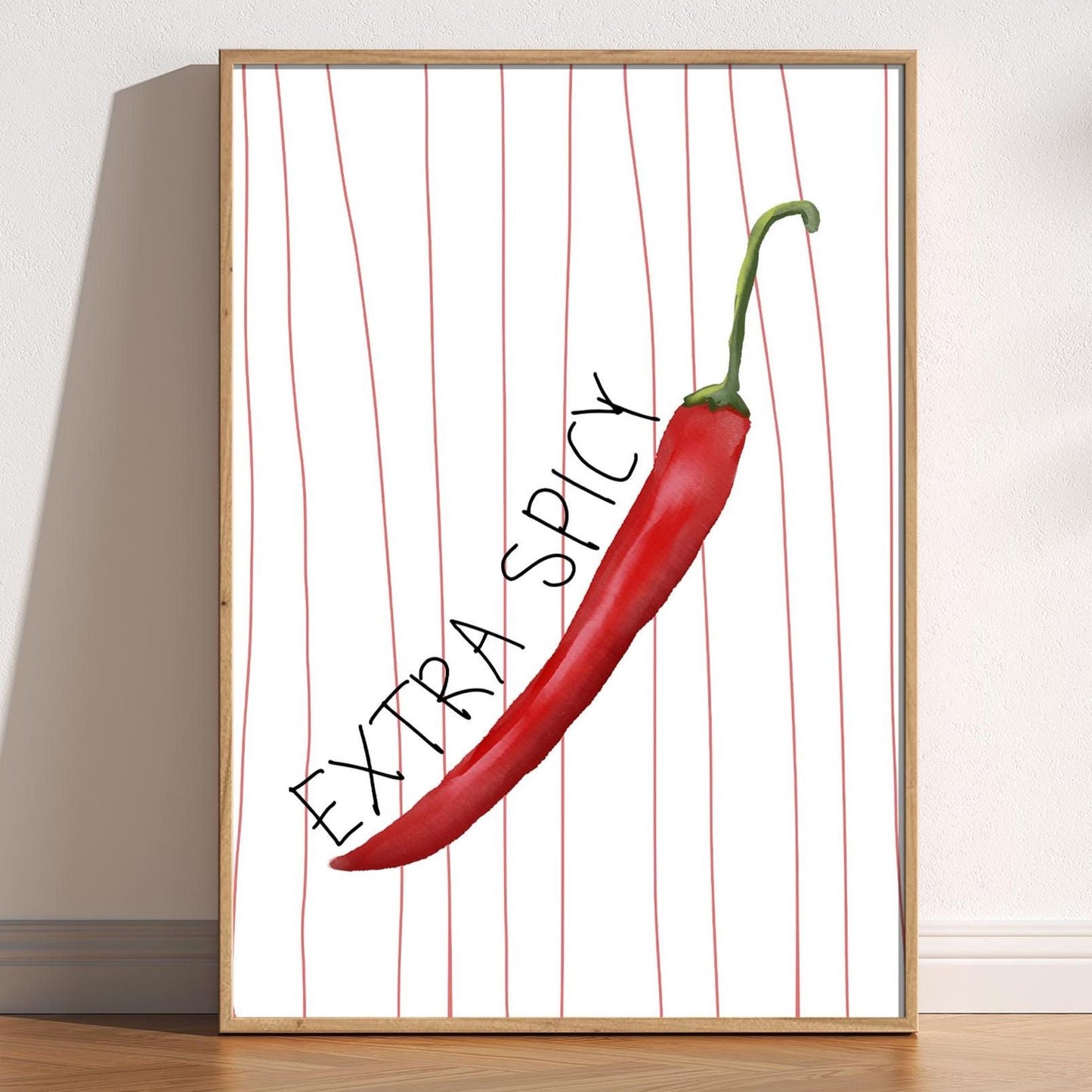 Extra Spicy Chili Pepper Print: Bold Kitchen Wall Art