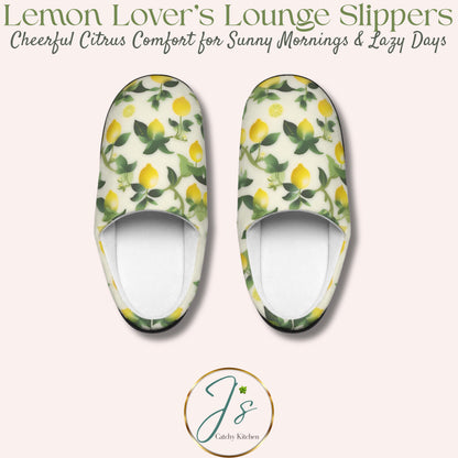 Slipper Gifte Lemon Print Women's Indoor Slippers Cozy Home Footwear Perfect Gift for Her Relaxation Self-Care Housewarming Spring Vibes