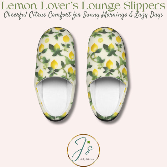 Slipper Gifte Lemon Print Women's Indoor Slippers Cozy Home Footwear Perfect Gift for Her Relaxation Self-Care Housewarming Spring Vibes
