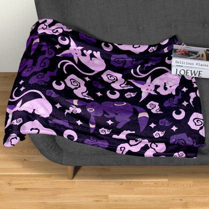 Umbreon Fleece Blanket Home Decor Espeon Blanket Throw Blanket Cute Baby Blanket Bedroom Decor Cotton Blanket Umbreon Blanket Gifts