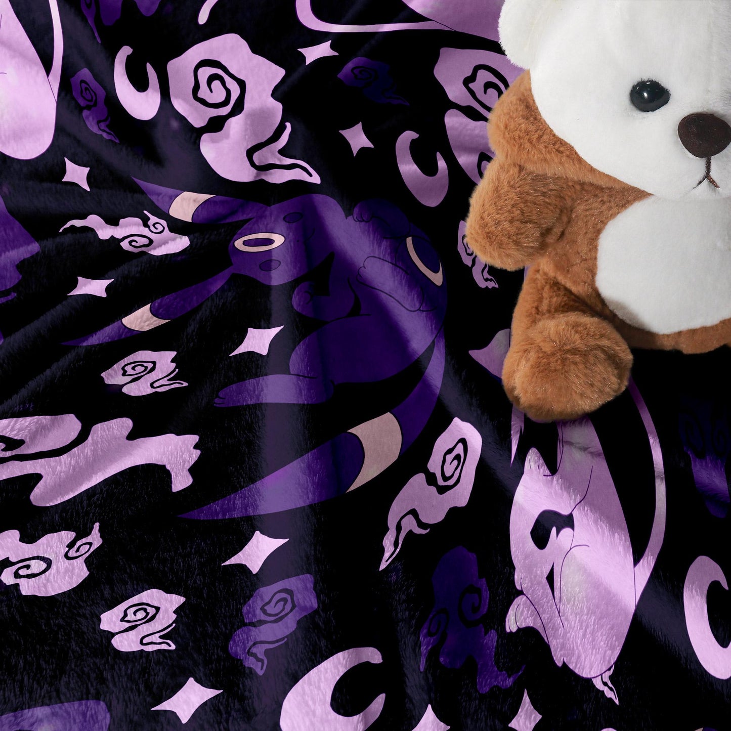 Umbreon Fleece Blanket Home Decor Espeon Blanket Throw Blanket Cute Baby Blanket Bedroom Decor Cotton Blanket Umbreon Blanket Gifts