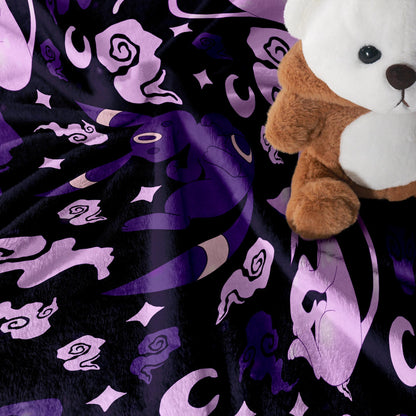 Umbreon Fleece Blanket Home Decor Espeon Blanket Throw Blanket Cute Baby Blanket Bedroom Decor Cotton Blanket Umbreon Blanket Gifts