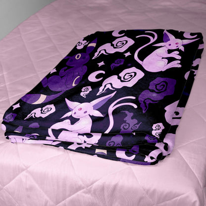 Umbreon Fleece Blanket Home Decor Espeon Blanket Throw Blanket Cute Baby Blanket Bedroom Decor Cotton Blanket Umbreon Blanket Gifts