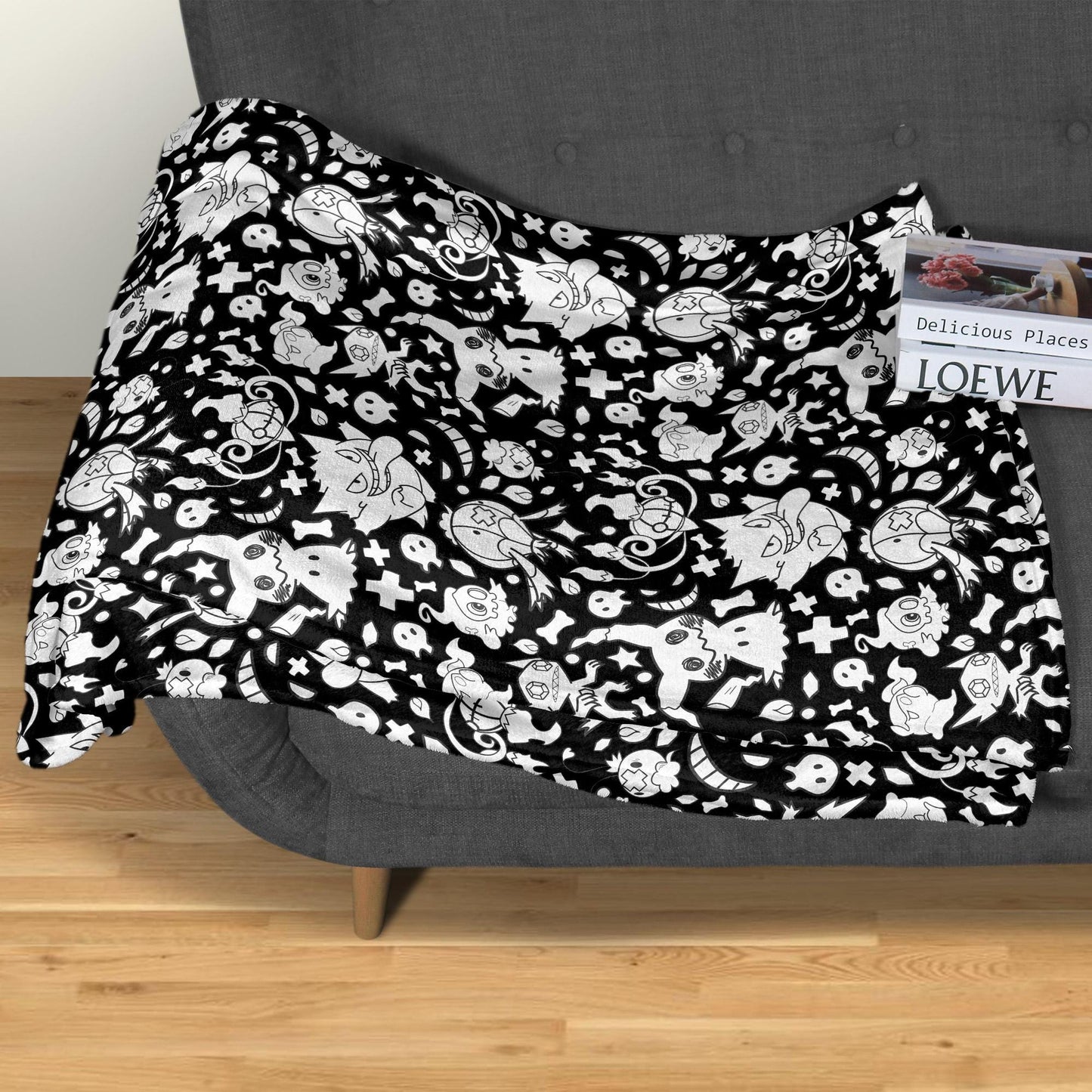 Gengar Fleece Blanket Home Decor Throw Blanket Bedroom Decor Mimikyu Blanket Cute Baby Blanket Cute Gengar Blanket Gifts