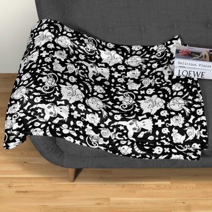 Gengar Fleece Blanket Home Decor Throw Blanket Bedroom Decor Mimikyu Blanket Cute Baby Blanket Cute Gengar Blanket Gifts