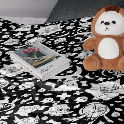 Gengar Fleece Blanket Home Decor Throw Blanket Bedroom Decor Mimikyu Blanket Cute Baby Blanket Cute Gengar Blanket Gifts