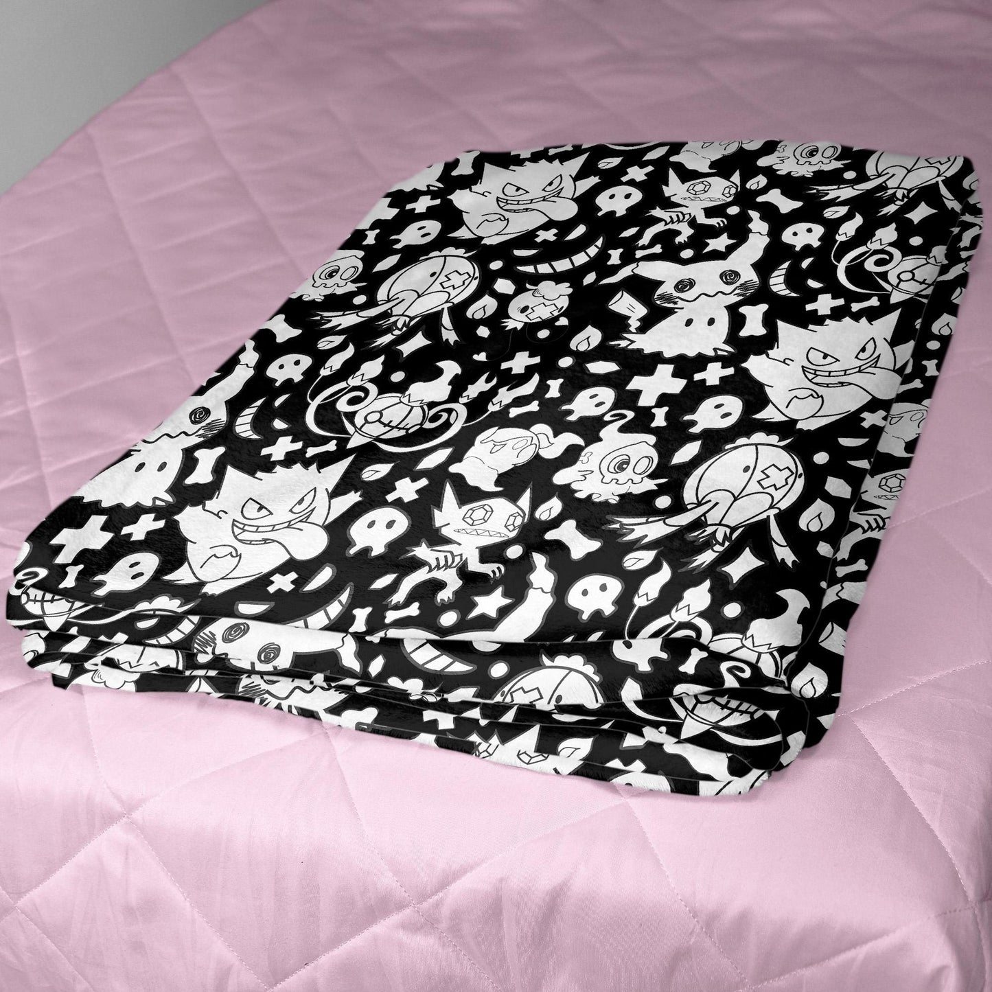 Gengar Fleece Blanket Home Decor Throw Blanket Bedroom Decor Mimikyu Blanket Cute Baby Blanket Cute Gengar Blanket Gifts