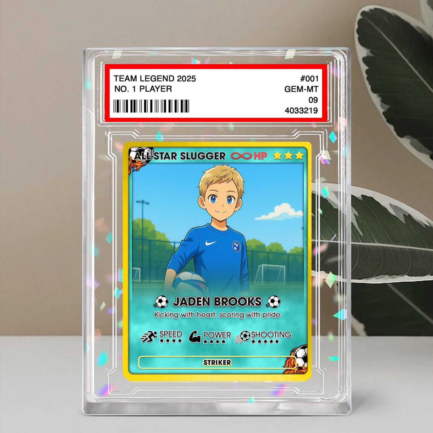 Personalized Soccer Card, Anime Photo Acrylic Gift, Father's Day Gift, Gift from Kid, Student Soccer Gift, Gift for Sports, Gift for Dad